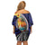 Hafa Adai Guam Seal Latte Stones Artwork Family Matching Off Shoulder Short Dress and Hawaiian Shirt