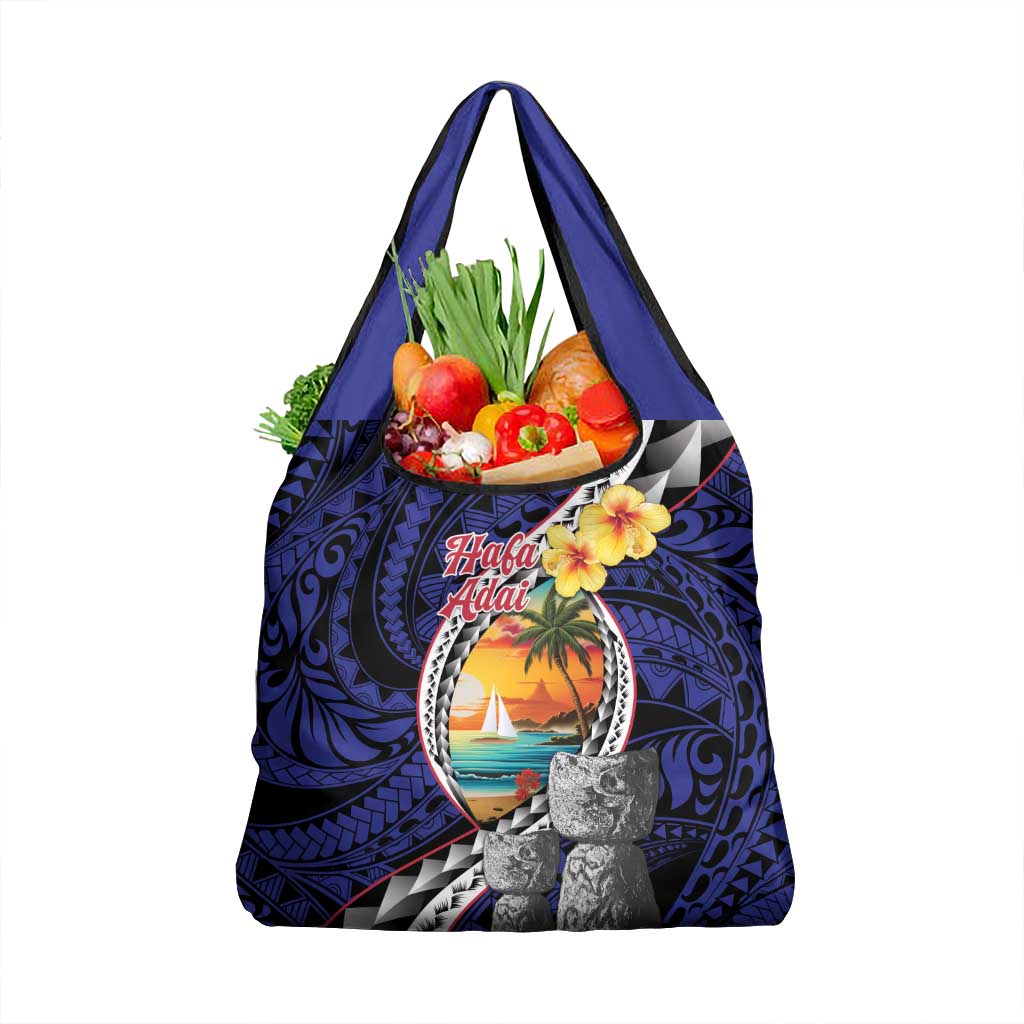 Hafa Adai Guam Seal Latte Stones Artwork Grocery Bag