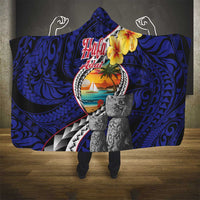 Hafa Adai Guam Seal Latte Stones Artwork Hooded Blanket