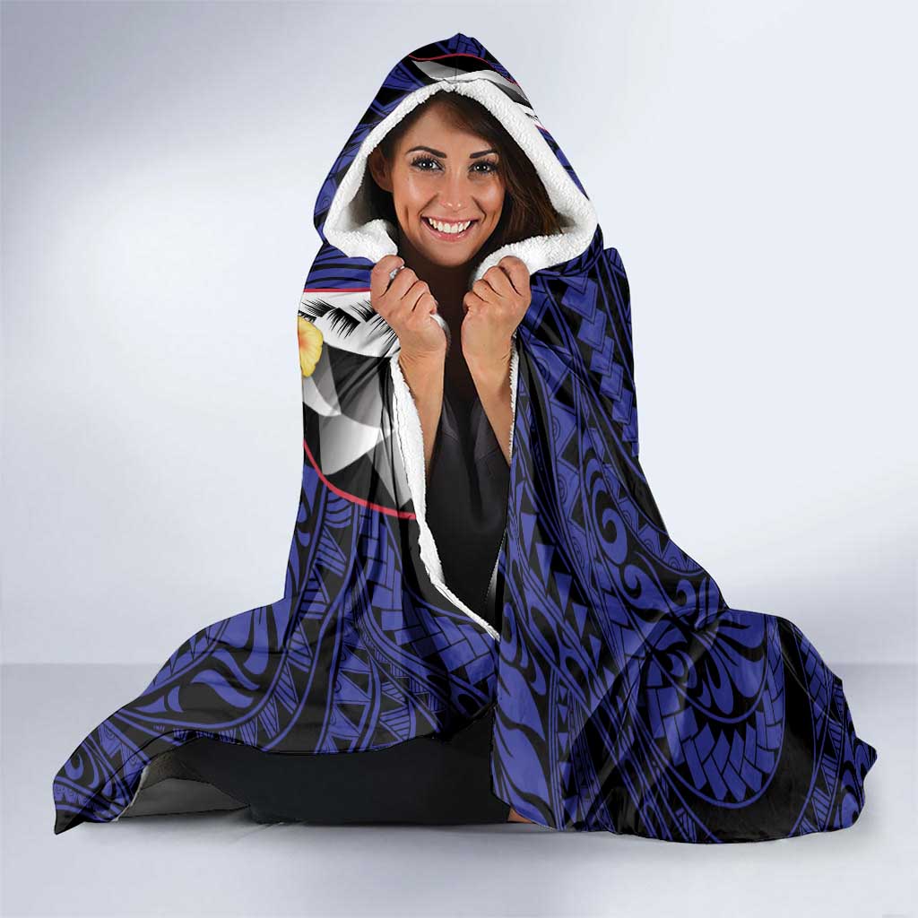 Hafa Adai Guam Seal Latte Stones Artwork Hooded Blanket