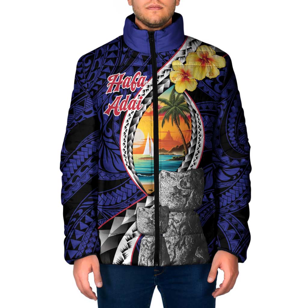 Hafa Adai Guam Seal Latte Stones Artwork Padded Jacket - Polynesian Pride