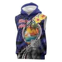 Hafa Adai Guam Seal Latte Stones Artwork Sleeveless Hoodie - Polynesian Pride
