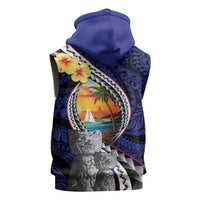 Hafa Adai Guam Seal Latte Stones Artwork Sleeveless Hoodie - Polynesian Pride