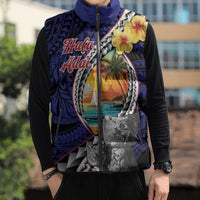 Hafa Adai Guam Seal Latte Stones Artwork Sleeveless Puffer Jacket - Polynesian Pride