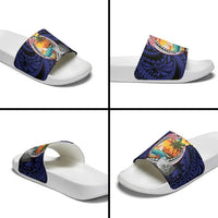 Hafa Adai Guam Seal Latte Stones Artwork Slide Sandals - Polynesian Pride