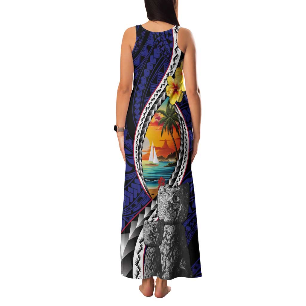 Hafa Adai Guam Seal Latte Stones Artwork Tank Maxi Dress