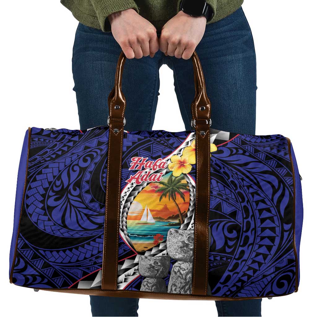 Hafa Adai Guam Seal Latte Stones Artwork Travel Bag - Polynesian Pride