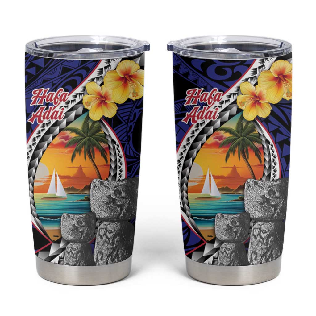 Hafa Adai Guam Seal Latte Stones Artwork Tumbler Cup