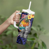 Hafa Adai Guam Seal Latte Stones Artwork Tumbler With Handle