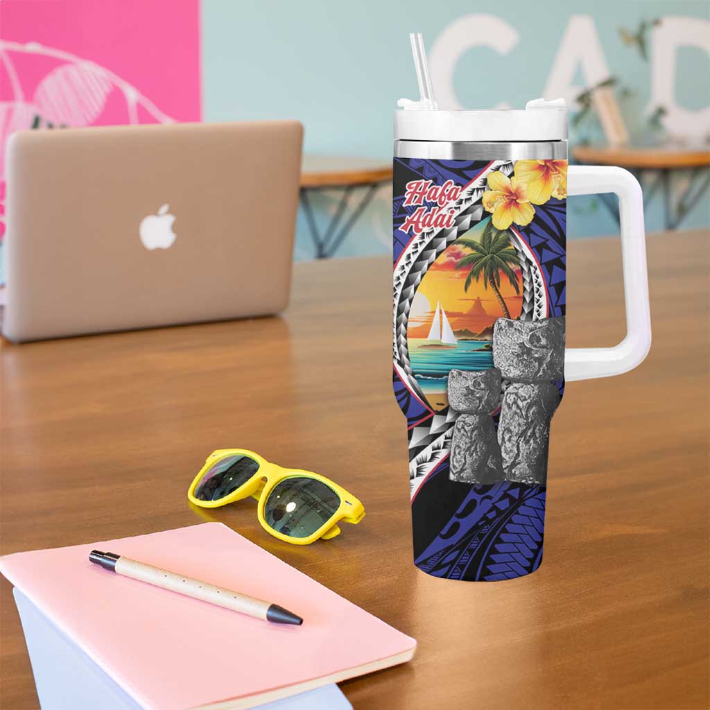 Hafa Adai Guam Seal Latte Stones Artwork Tumbler With Handle