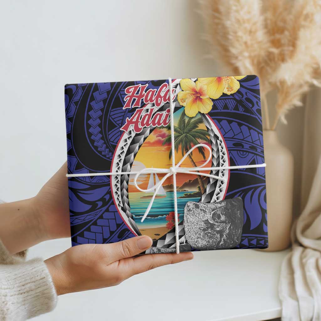 Hafa Adai Guam Seal Latte Stones Artwork Wrapping Paper - Polynesian Pride