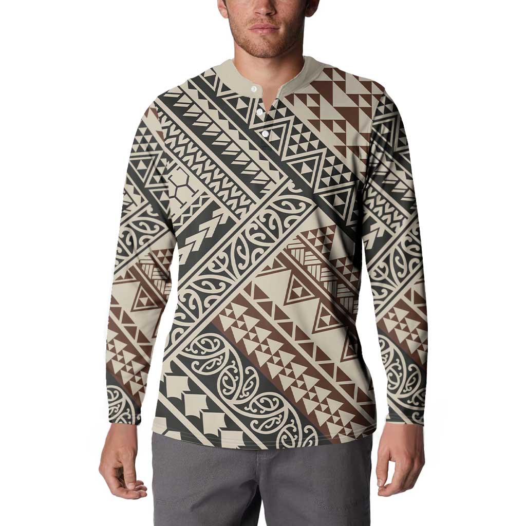 Niho Taniwha Kowhaiwhai Button Sweatshirt