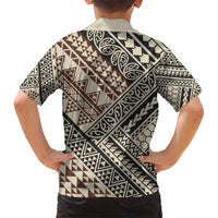 Niho Taniwha Kowhaiwhai Family Matching Short Sleeve Bodycon Dress and Hawaiian Shirt