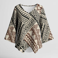 Niho Taniwha Kowhaiwhai Kimono Sleeve Blouse - Polynesian Pride