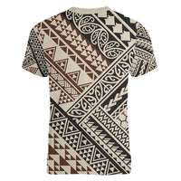 Niho Taniwha Kowhaiwhai Women V-Neck T-Shirt LT9 - Polynesian Pride
