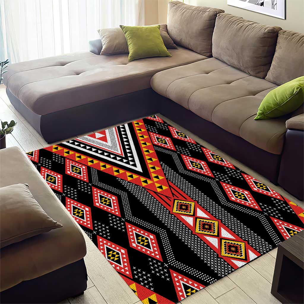 Niho Taniwha Taniko Motif Area Rug