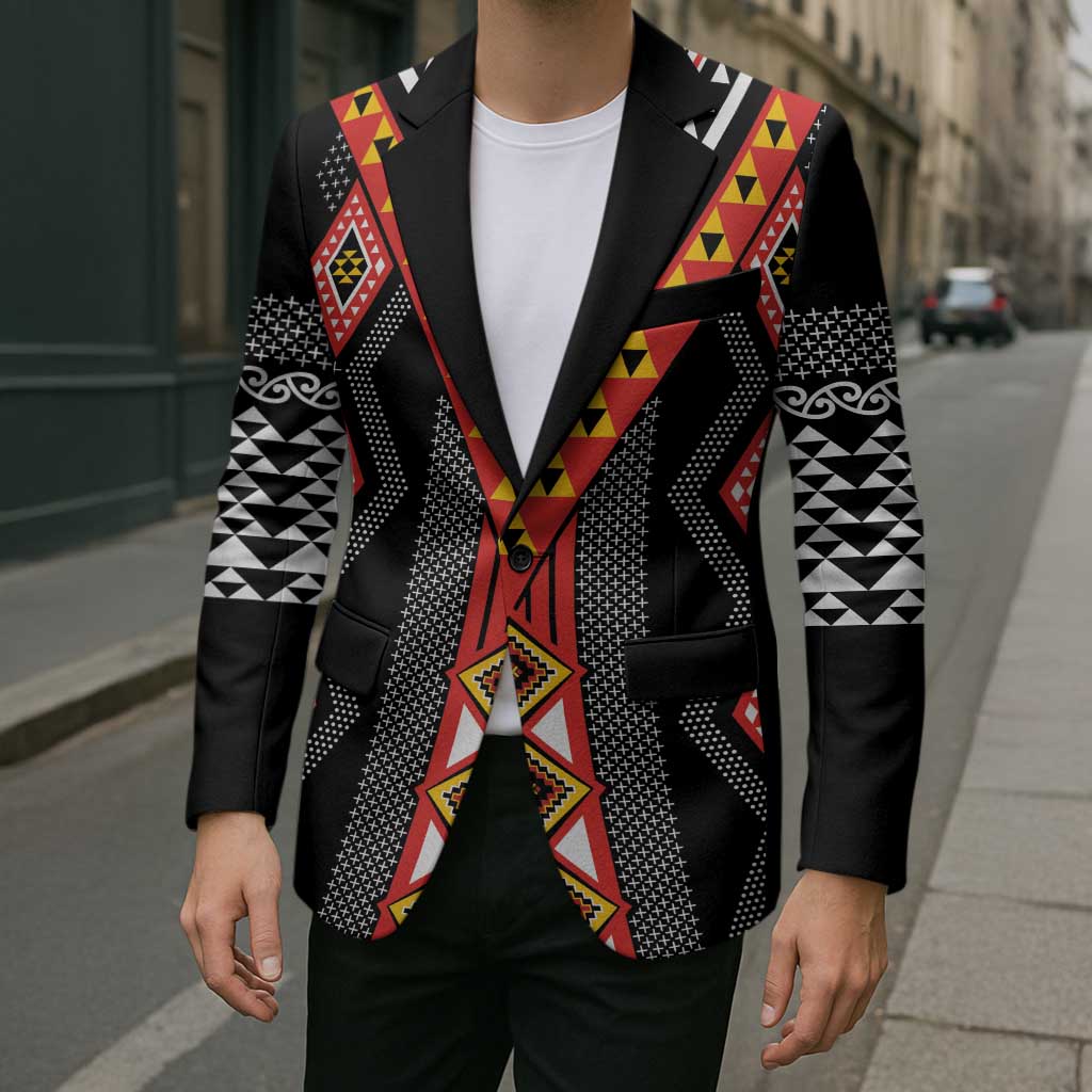 Niho Taniwha Taniko Motif Blazer - Polynesian Pride