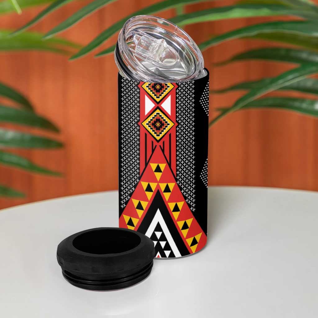 Niho Taniwha Taniko Motif 4 in 1 Can Cooler Tumbler