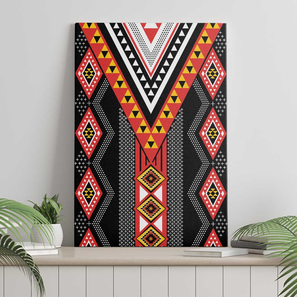 Niho Taniwha Taniko Motif Canvas Wall Art