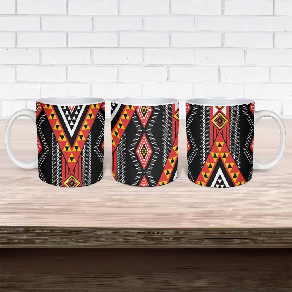 Niho Taniwha Taniko Motif Ceramic Mug - Polynesian Pride