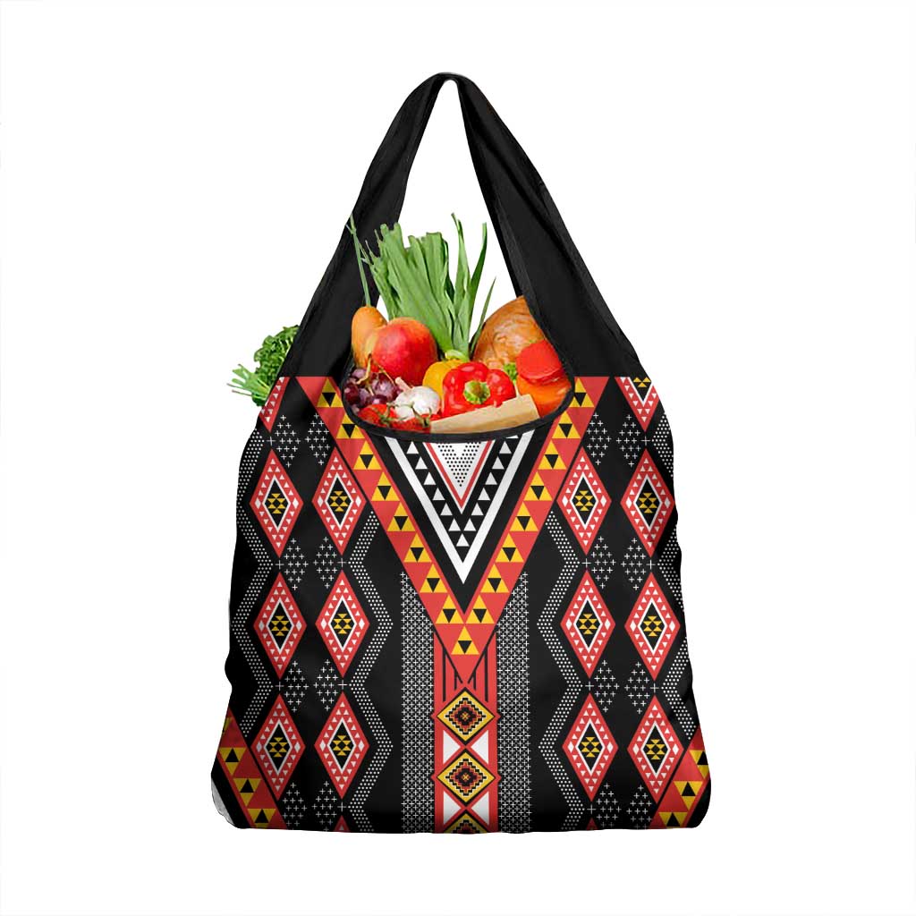 Niho Taniwha Taniko Motif Grocery Bag