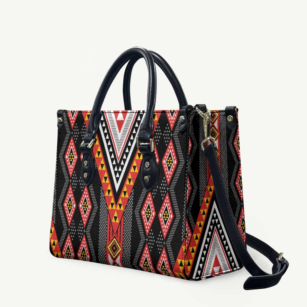Niho Taniwha Taniko Motif Leather Bag - Polynesian Pride