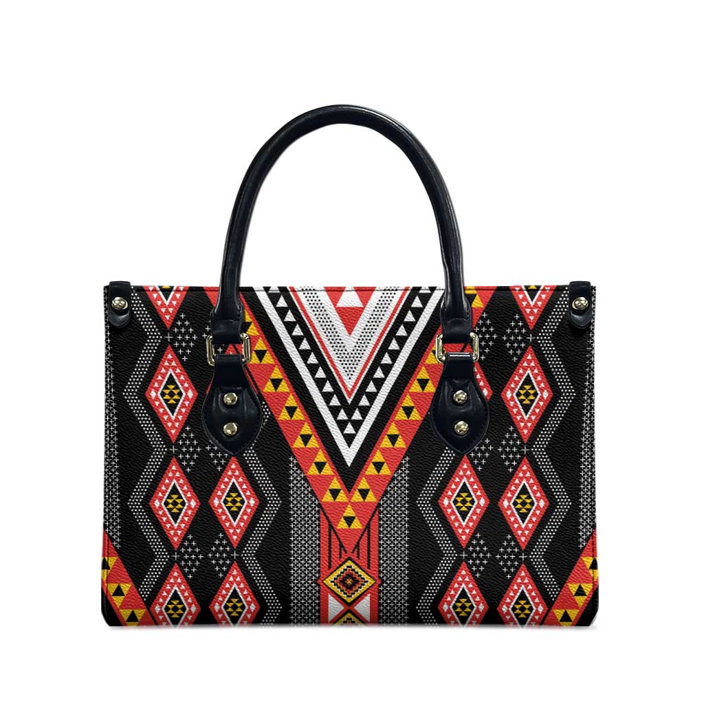 Niho Taniwha Taniko Motif Leather Bag - Polynesian Pride