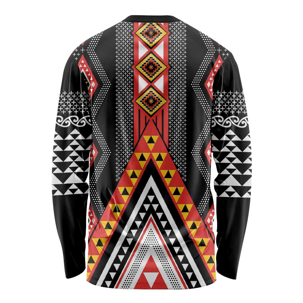 Niho Taniwha Taniko Motif Long Sleeve Shirt