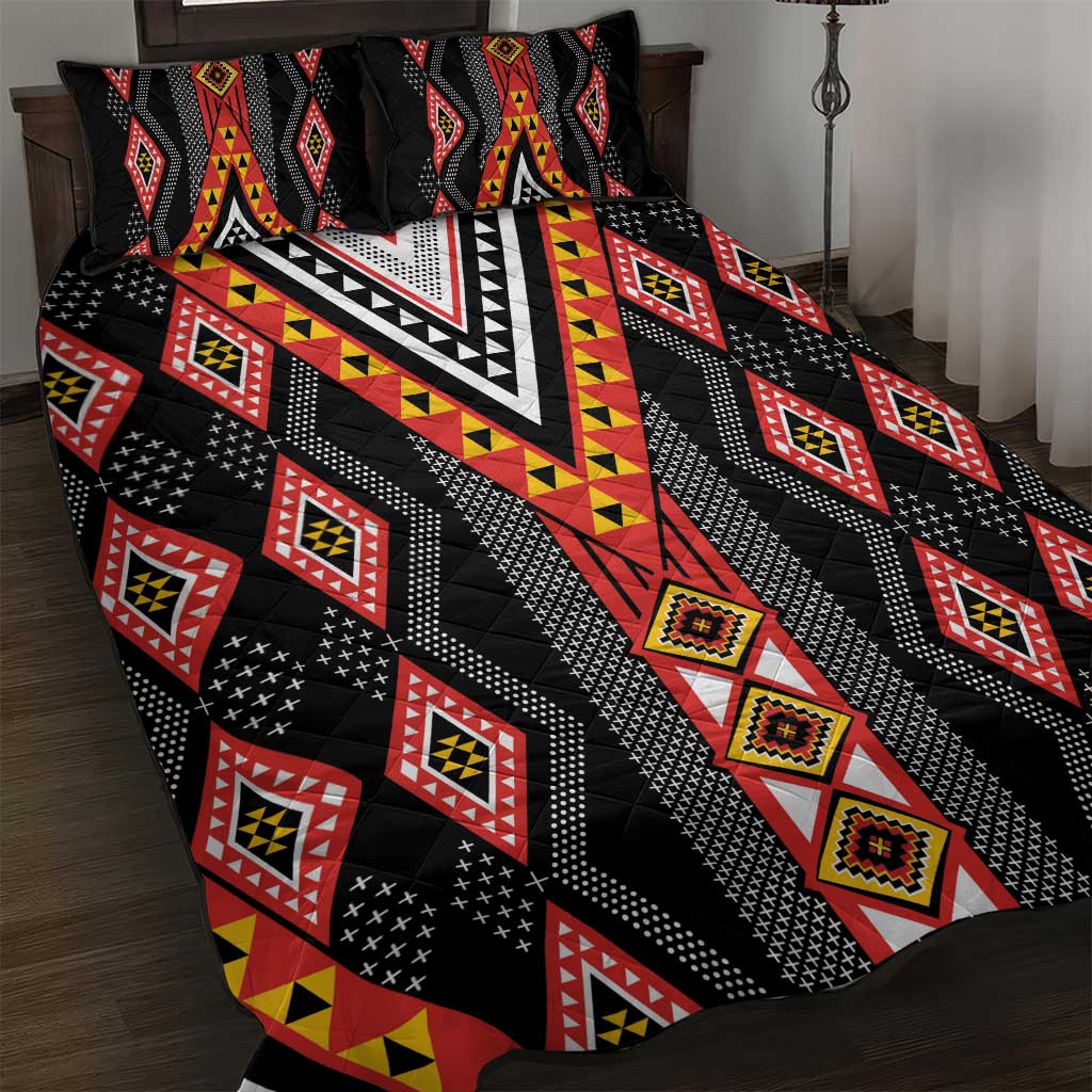 Niho Taniwha Taniko Motif Quilt Bed Set