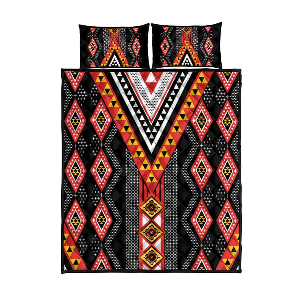 Niho Taniwha Taniko Motif Quilt Bed Set