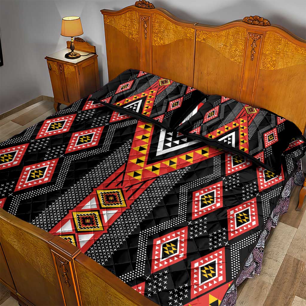 Niho Taniwha Taniko Motif Quilt Bed Set