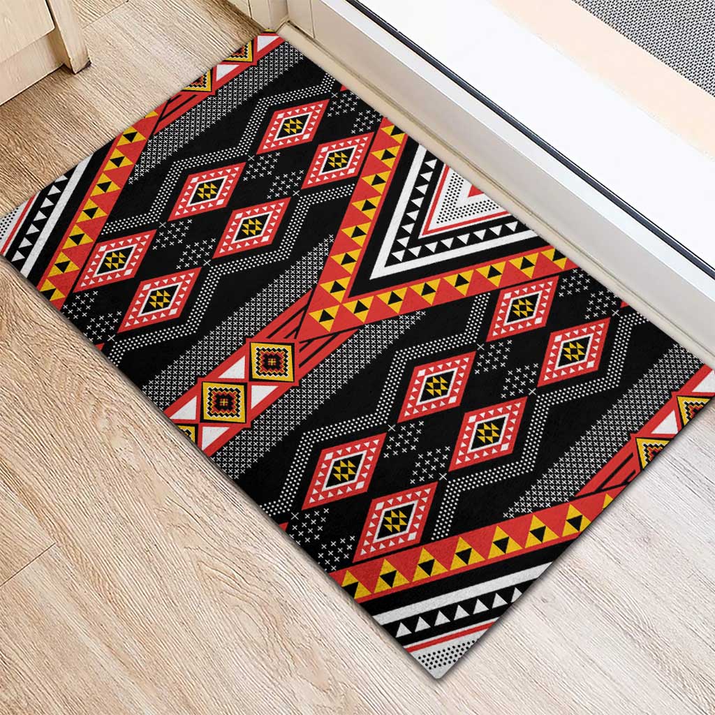 Niho Taniwha Taniko Motif Rubber Doormat