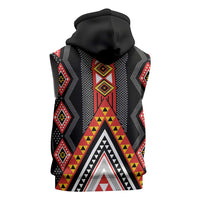 Niho Taniwha Taniko Motif Sleeveless Hoodie LT9 - Polynesian Pride