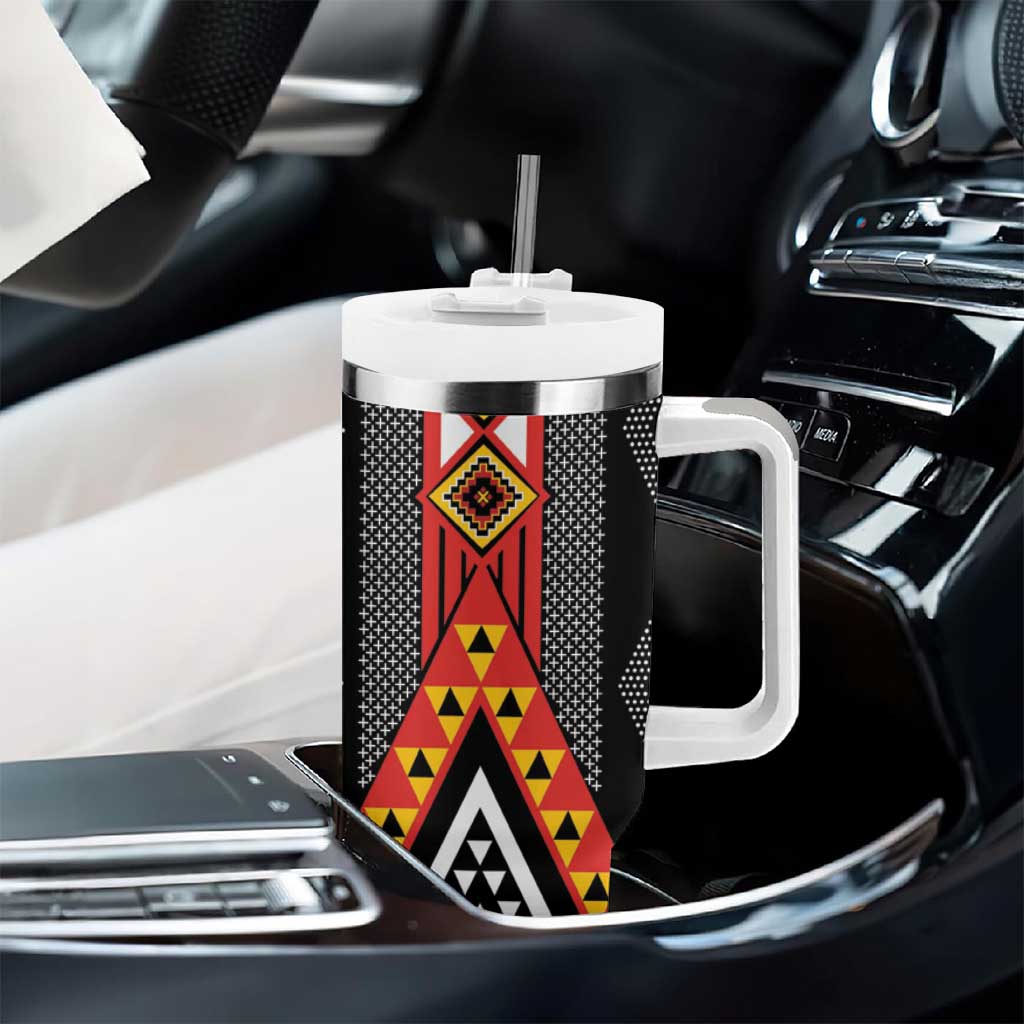 Niho Taniwha Taniko Motif Tumbler With Handle