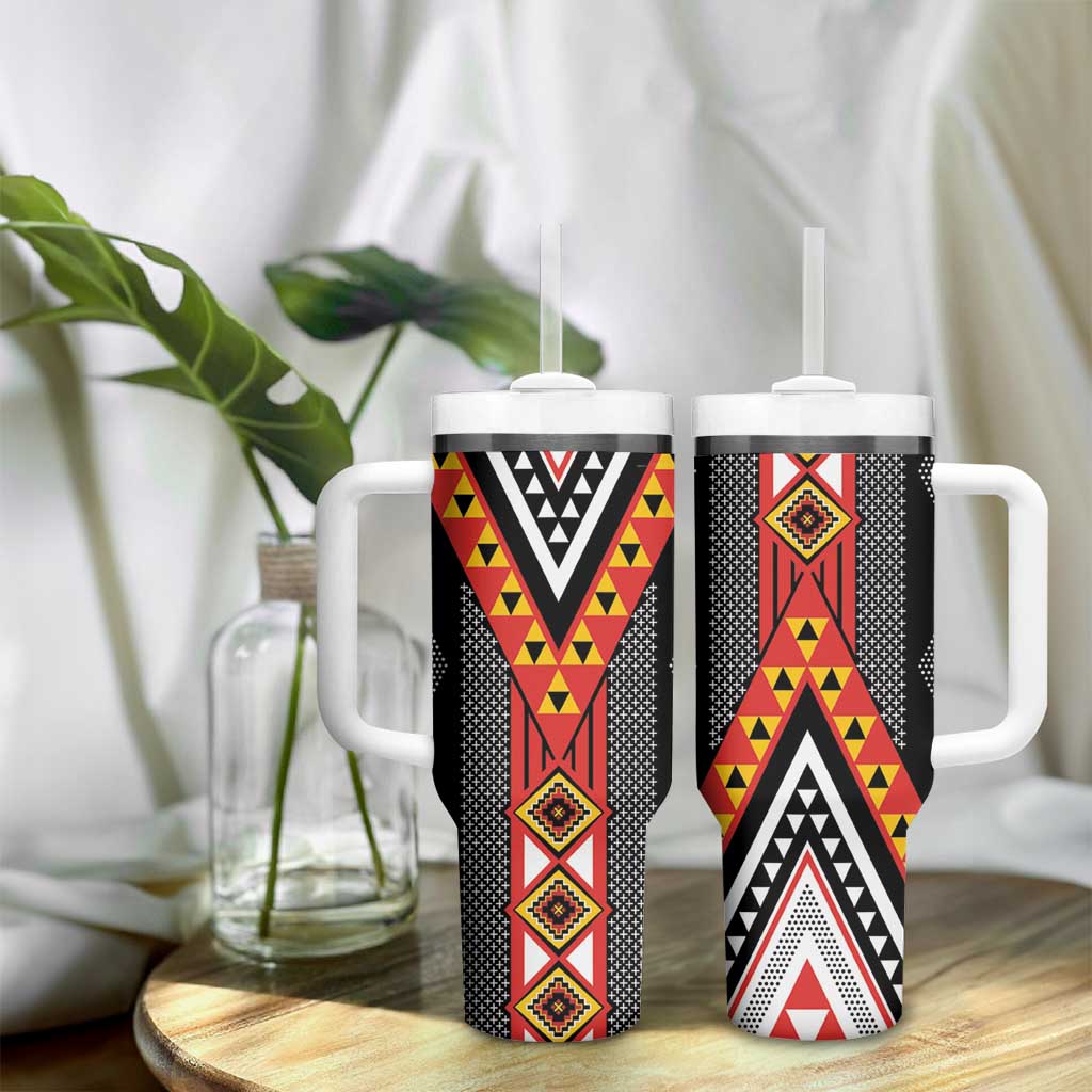 Niho Taniwha Taniko Motif Tumbler With Handle