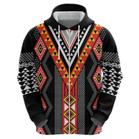 Niho Taniwha Taniko Motif Zip Hoodie
