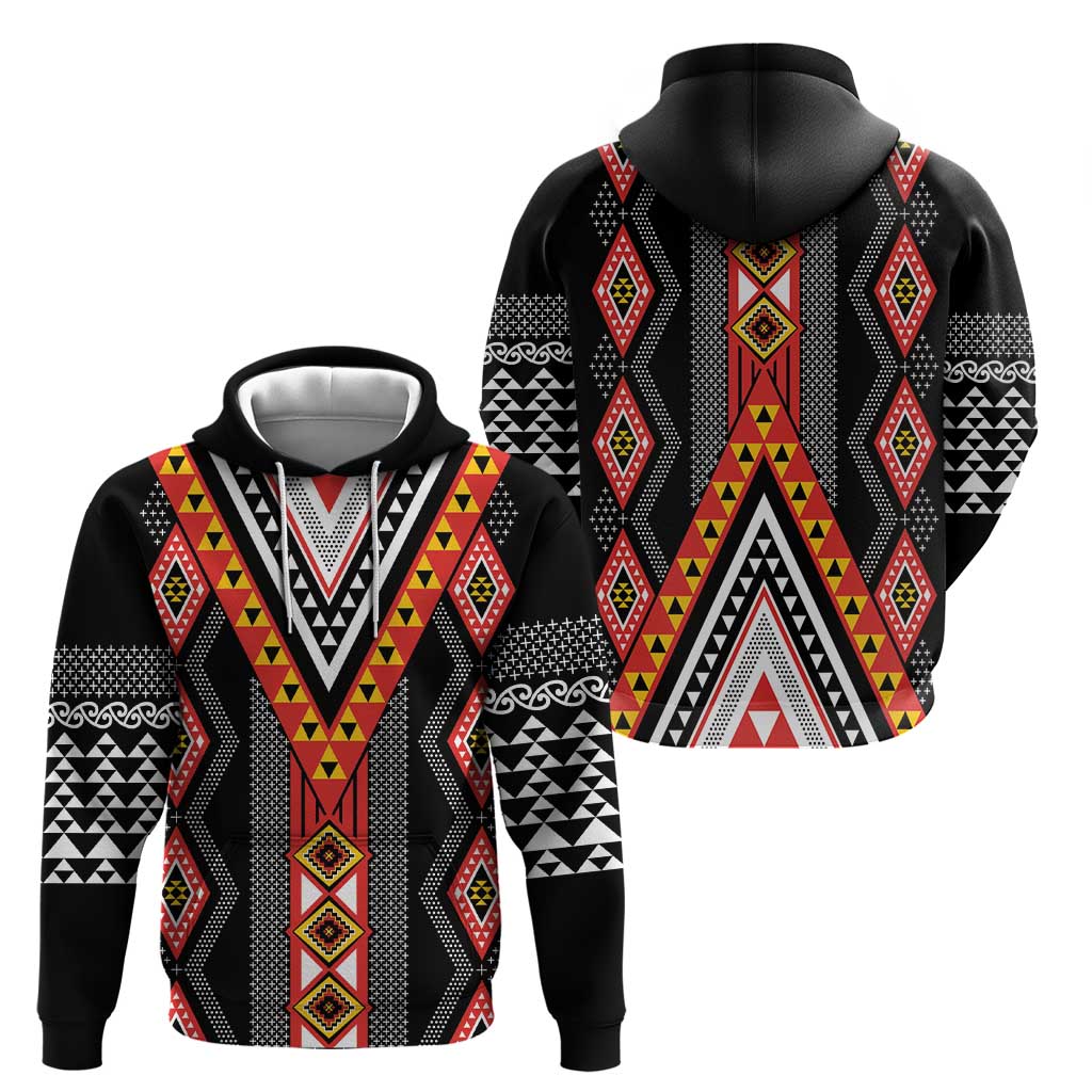 Niho Taniwha Taniko Motif Zip Hoodie