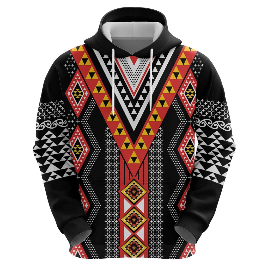 Niho Taniwha Taniko Motif Zip Hoodie