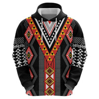 Niho Taniwha Taniko Motif Zip Hoodie