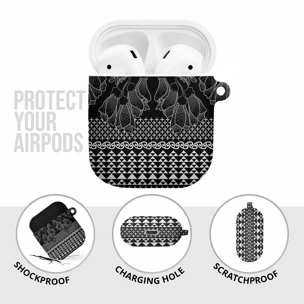 Black Taniko Kowhaiwhai Tukutuku Motif AirPods Case - Polynesian Pride