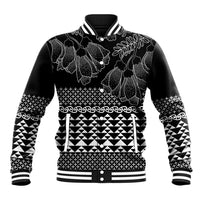 Black Taniko Kowhaiwhai Tukutuku Motif Baseball Jacket