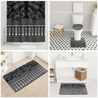 Black Taniko Kowhaiwhai Tukutuku Motif Bathroom Set - Polynesian Pride