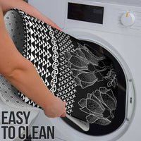 Black Taniko Kowhaiwhai Tukutuku Motif Bathroom Set - Polynesian Pride