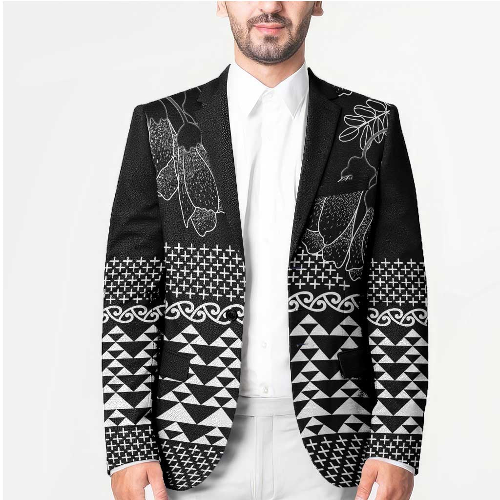 Black Taniko Kowhaiwhai Tukutuku Motif Blazer - Polynesian Pride