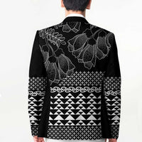 Black Taniko Kowhaiwhai Tukutuku Motif Blazer - Polynesian Pride
