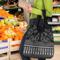 Black Taniko Kowhaiwhai Tukutuku Motif Grocery Bag