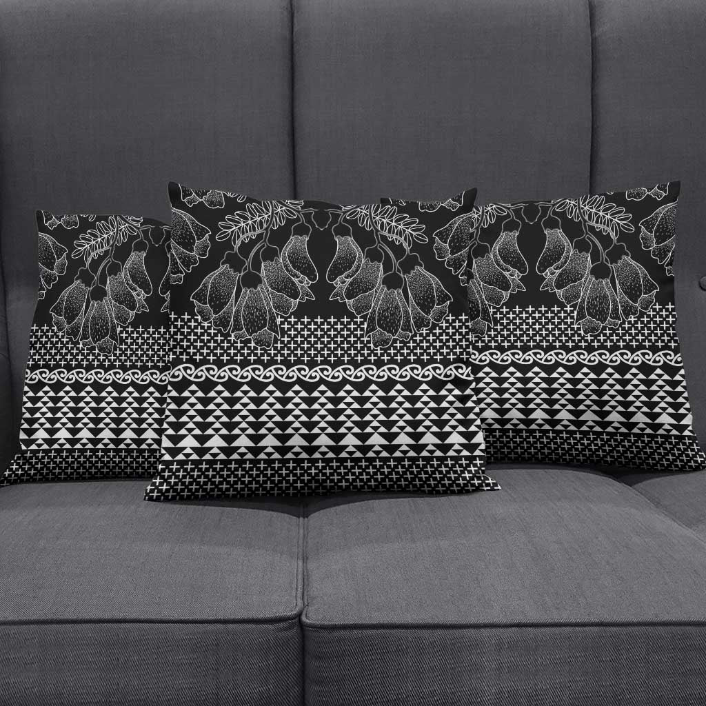 Black Taniko Kowhaiwhai Tukutuku Motif Pillow Cover - Polynesian Pride