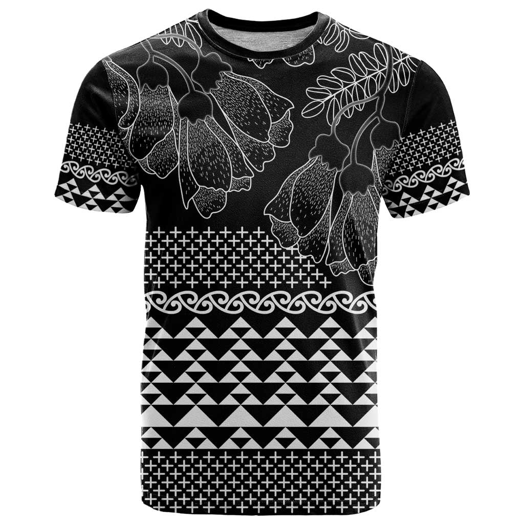 Black Taniko Kowhaiwhai Tukutuku Motif T Shirt