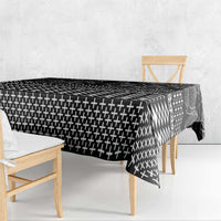Black Taniko Kowhaiwhai Tukutuku Motif Tablecloth