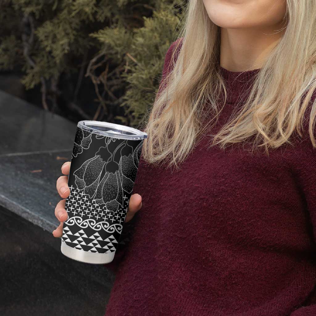 Black Taniko Kowhaiwhai Tukutuku Motif Tumbler Cup